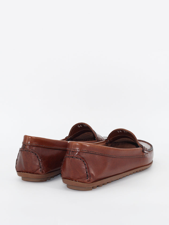 24 brown buffalo leather loafers 