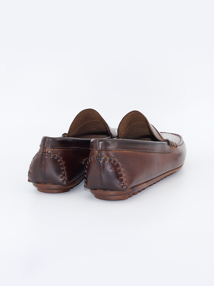 Men's loafers 31 chocolate brown leather 
