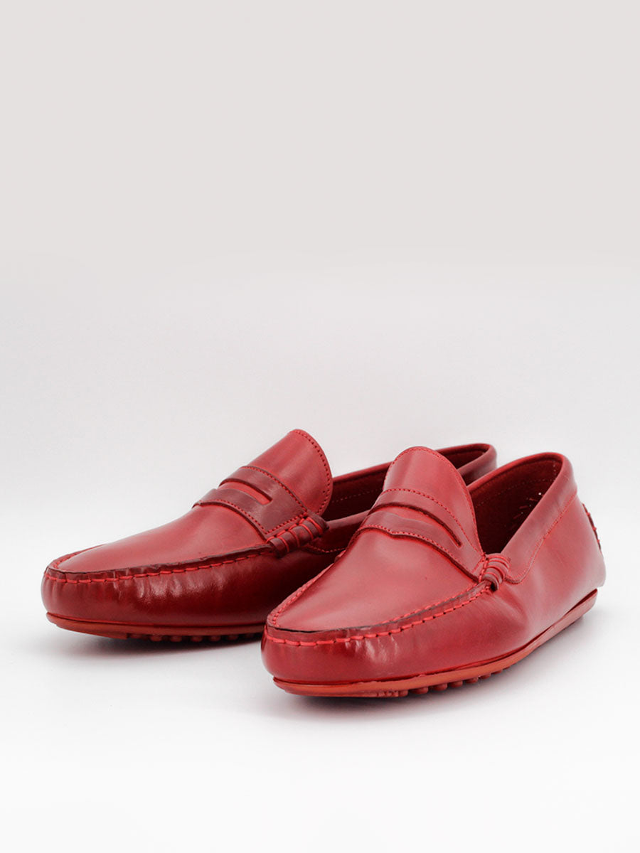 Mocasines de hombre 31 piel de color rosso