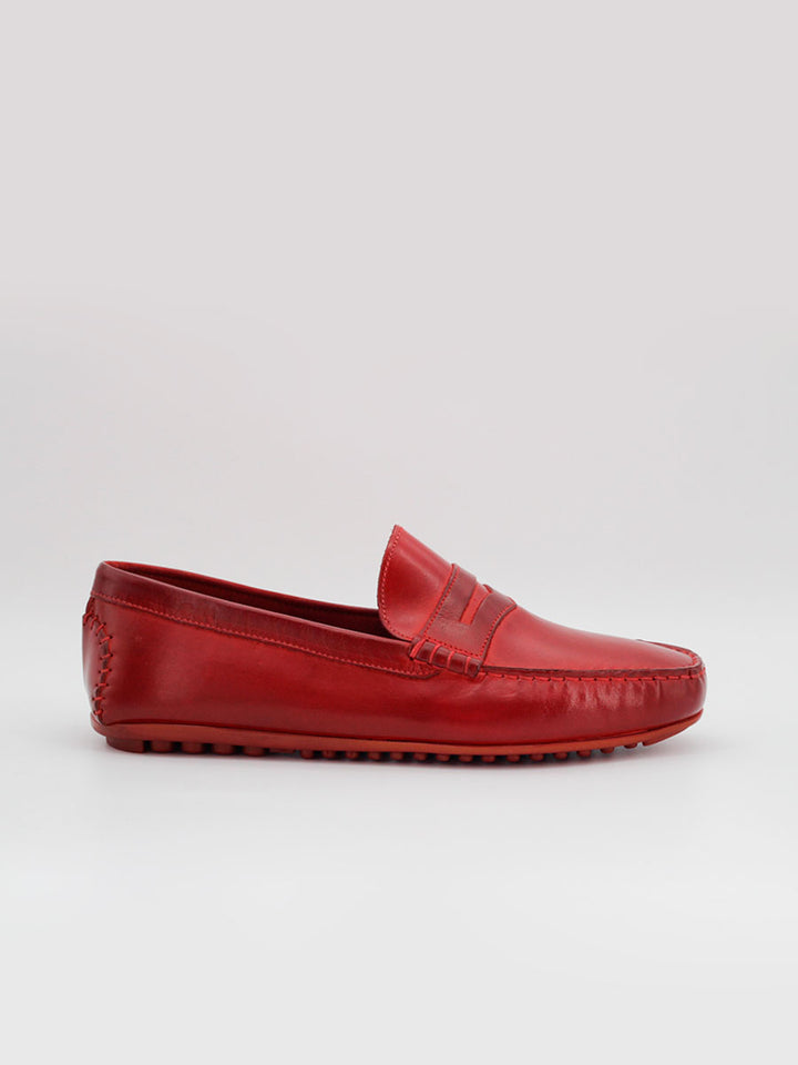 Mocasines de hombre 31 piel de color rosso