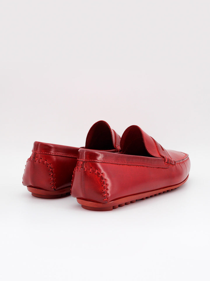 Mocasines de hombre 31 piel de color rosso