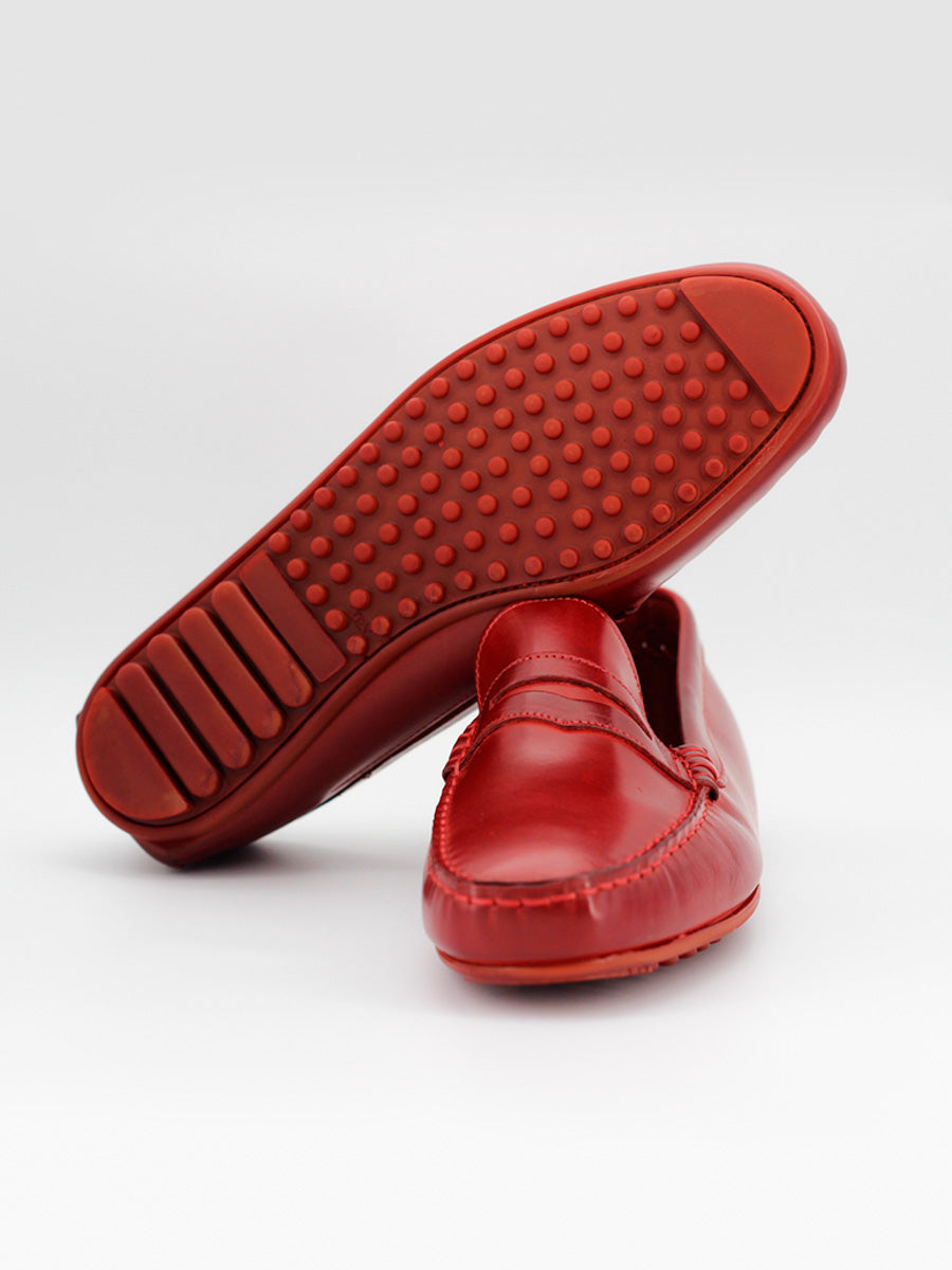 Mocasines de hombre 31 piel de color rosso