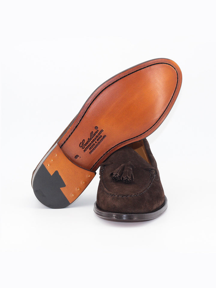 Castellano Men's loafers with tassels 5511 brown suede leather
