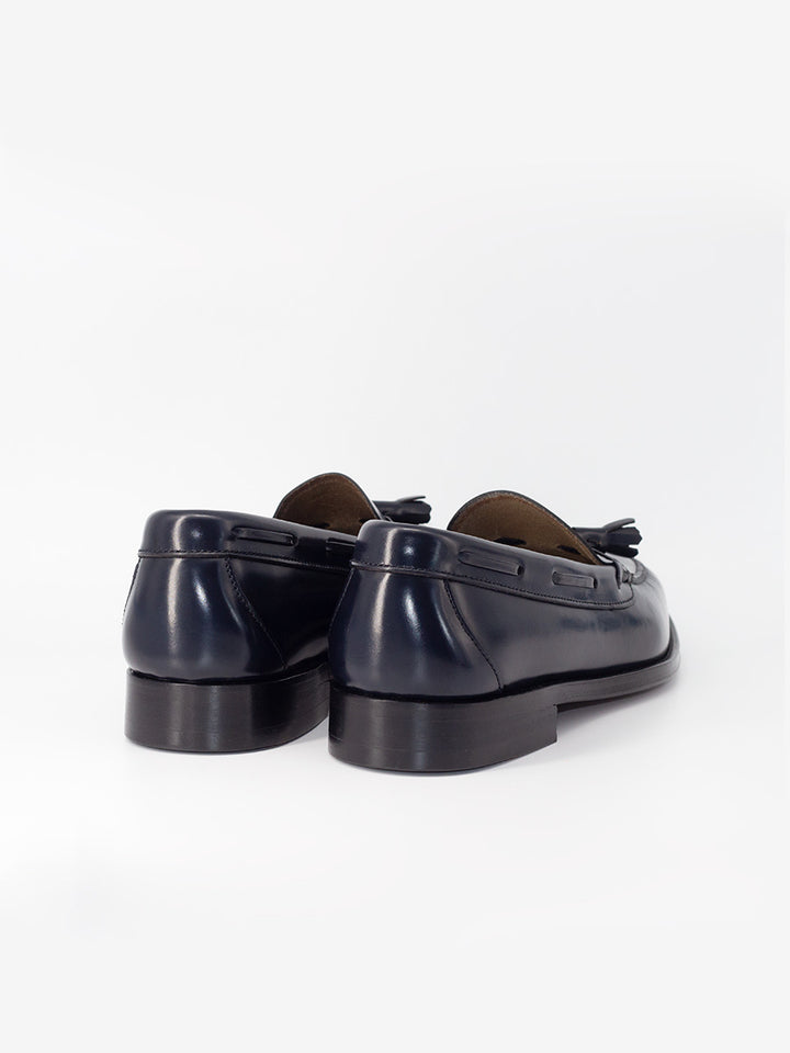 Castellano Men's loafers with tassels 5511 blue antik leather