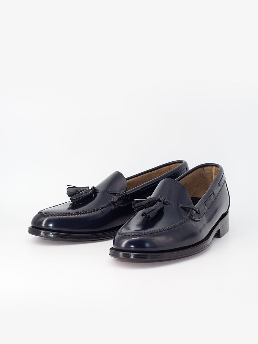 Castellano Men's loafers with tassels 5511 blue antik leather