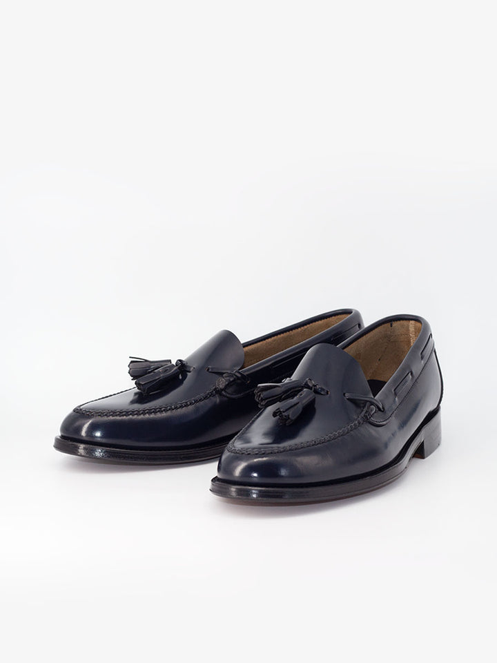 Castellano Men's loafers with tassels 5511 blue antik leather