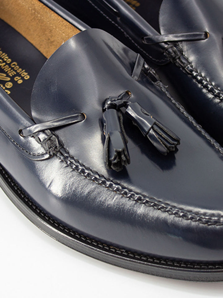 Castellano Men's loafers with tassels 5511 blue antik leather