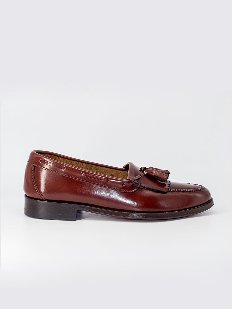 Mocasines de hombre 5545 piel flecos borlas color marrón fer Zapatos Castellano® año 1920 MADRID