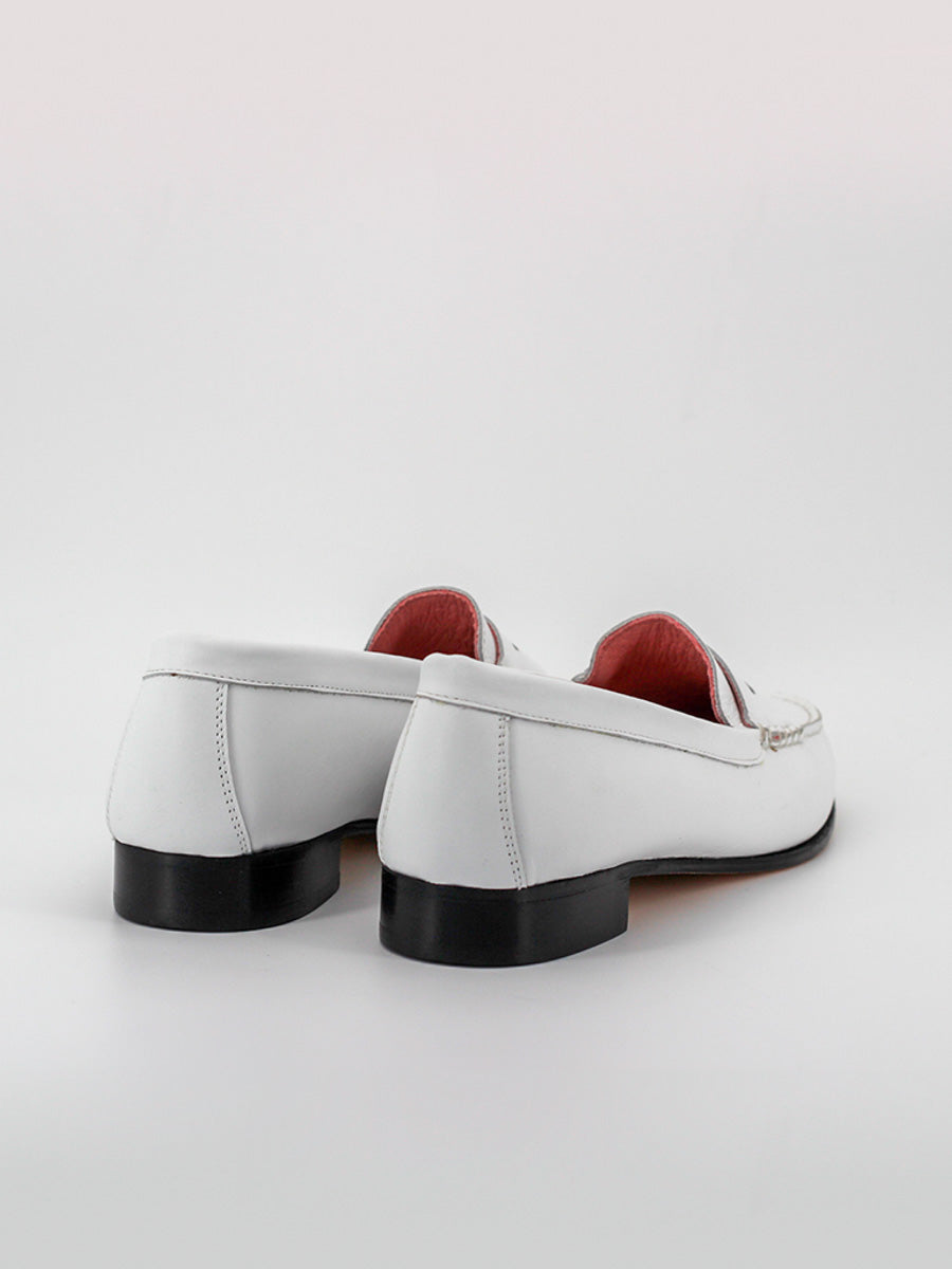 Capri women's white leather loafers