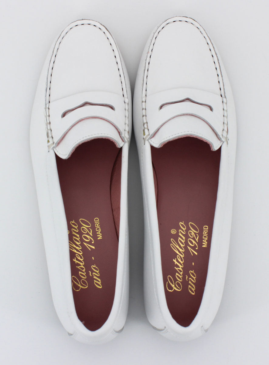 Capri women's white leather loafers