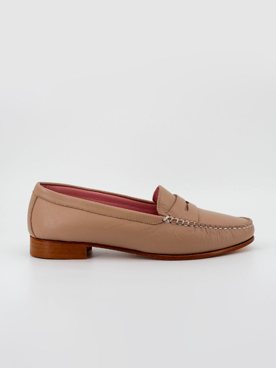 Capri women's loafers in old rose leather