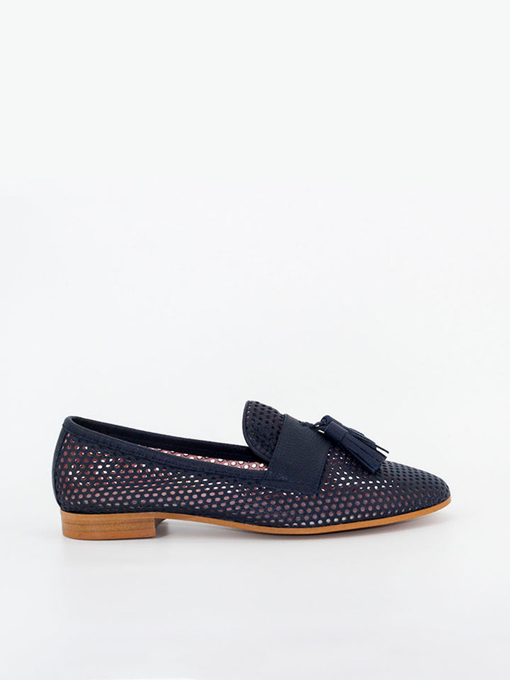 Cassino navy leather loafers