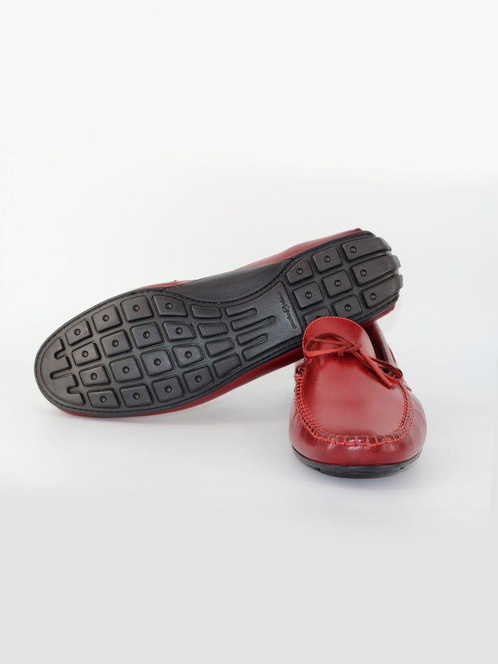 Mocasines modelo 6 lazo color rojo