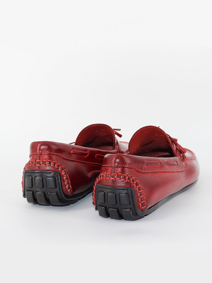 Mocasines modelo 6 lazo color rojo
