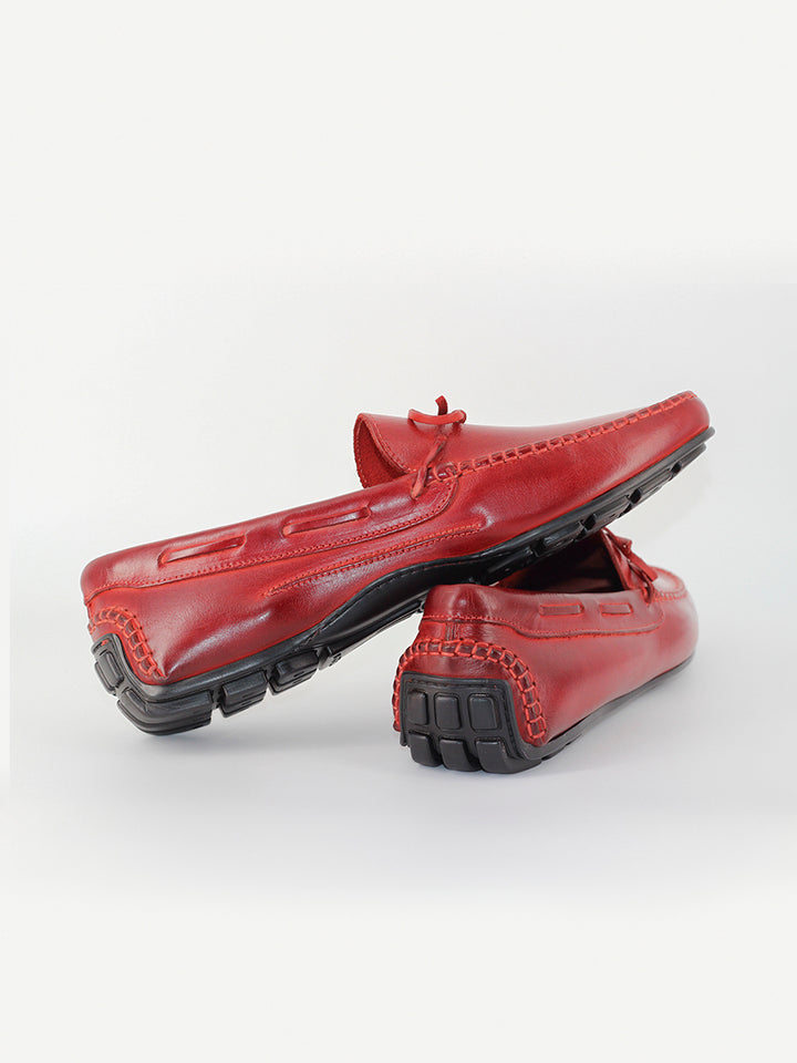 Mocasines modelo 6 lazo color rojo