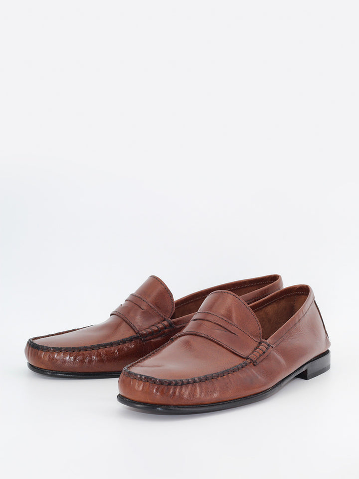 Fernando men's loafers in light brown leather 