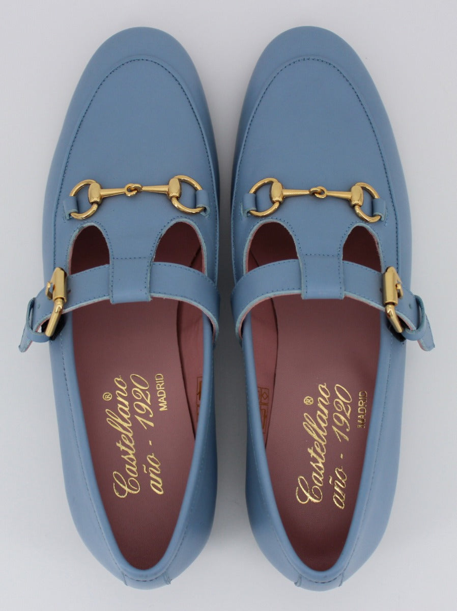 Garibaldi women's blue leather loafers