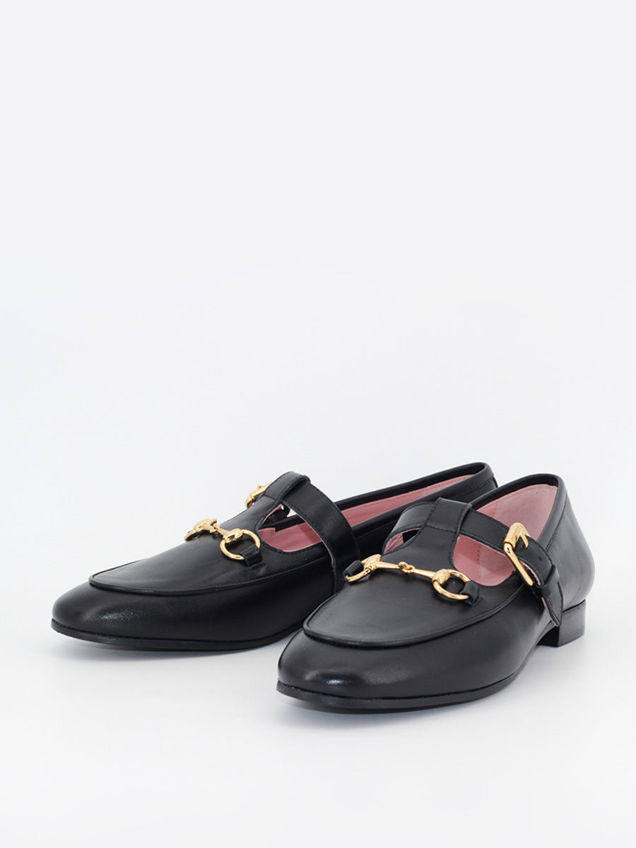 Garibaldi women's black leather loafers