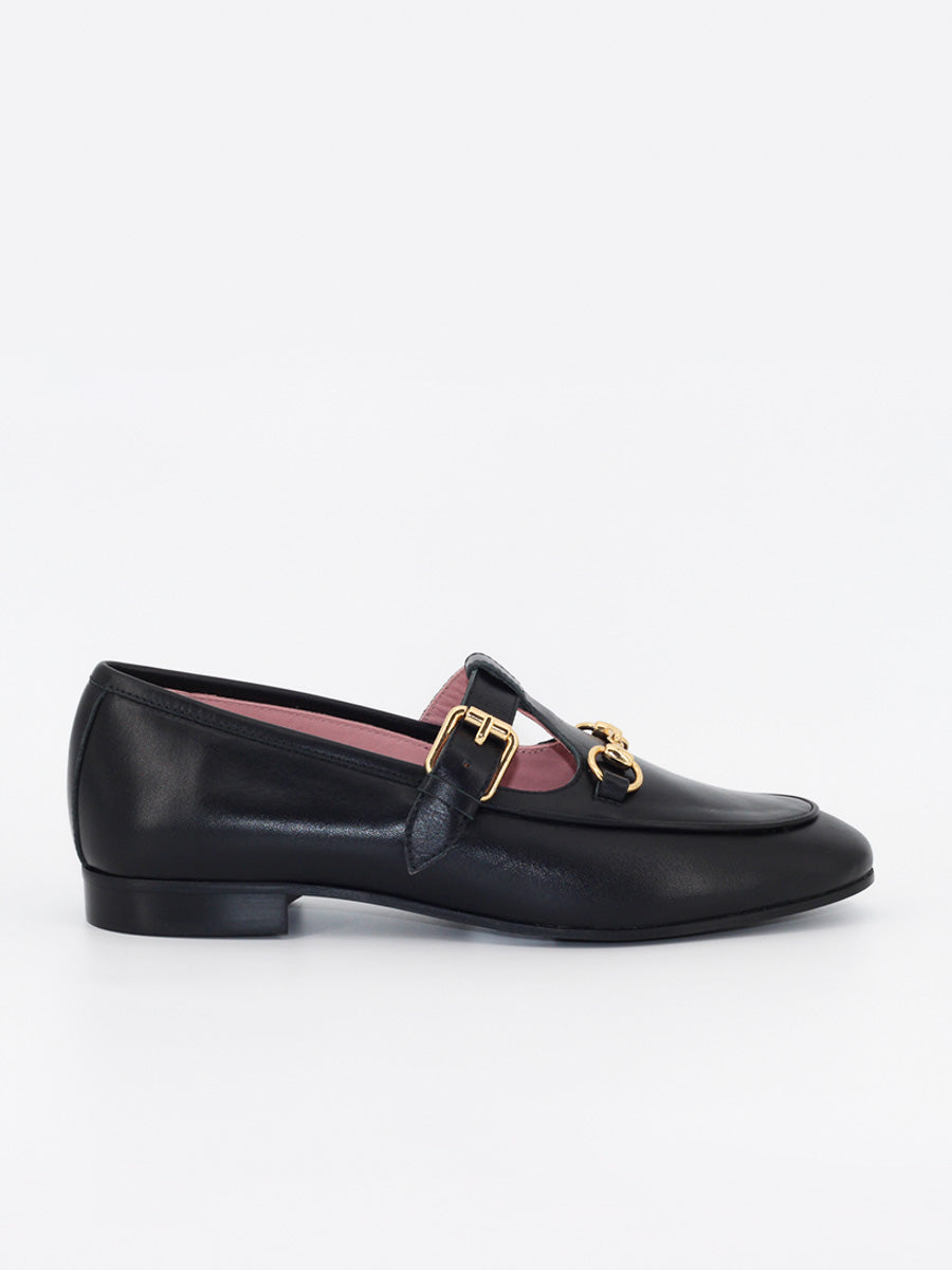 Garibaldi women's black leather loafers