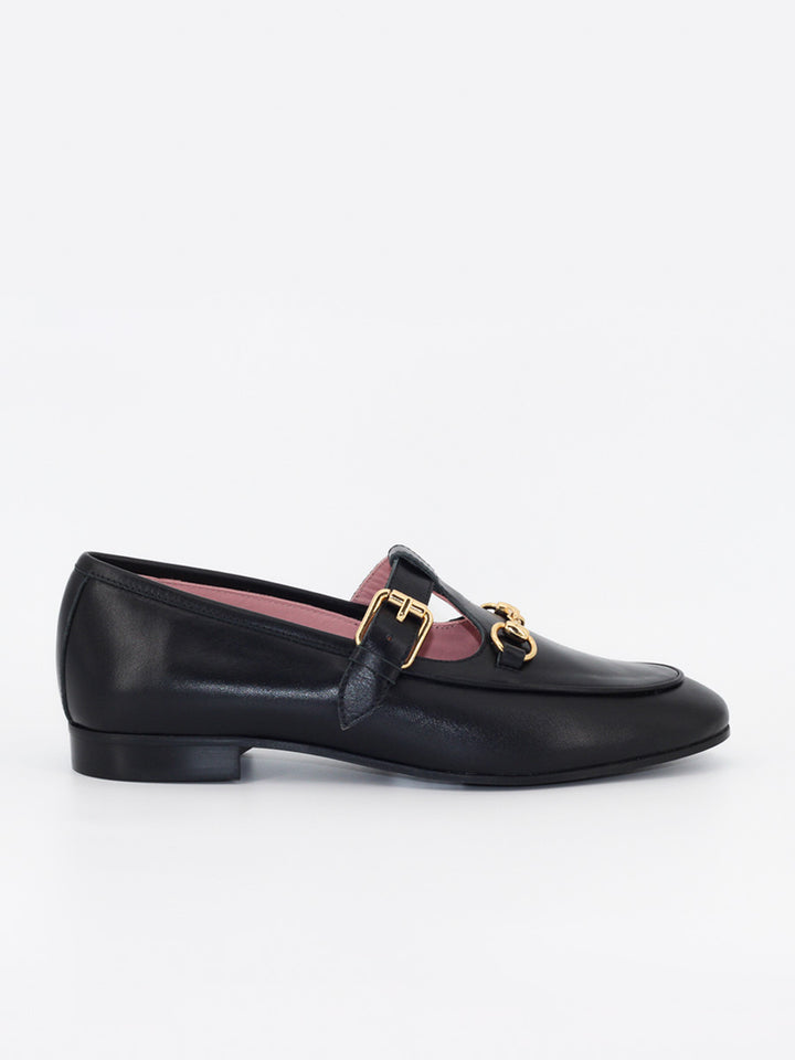 Garibaldi women's black leather loafers