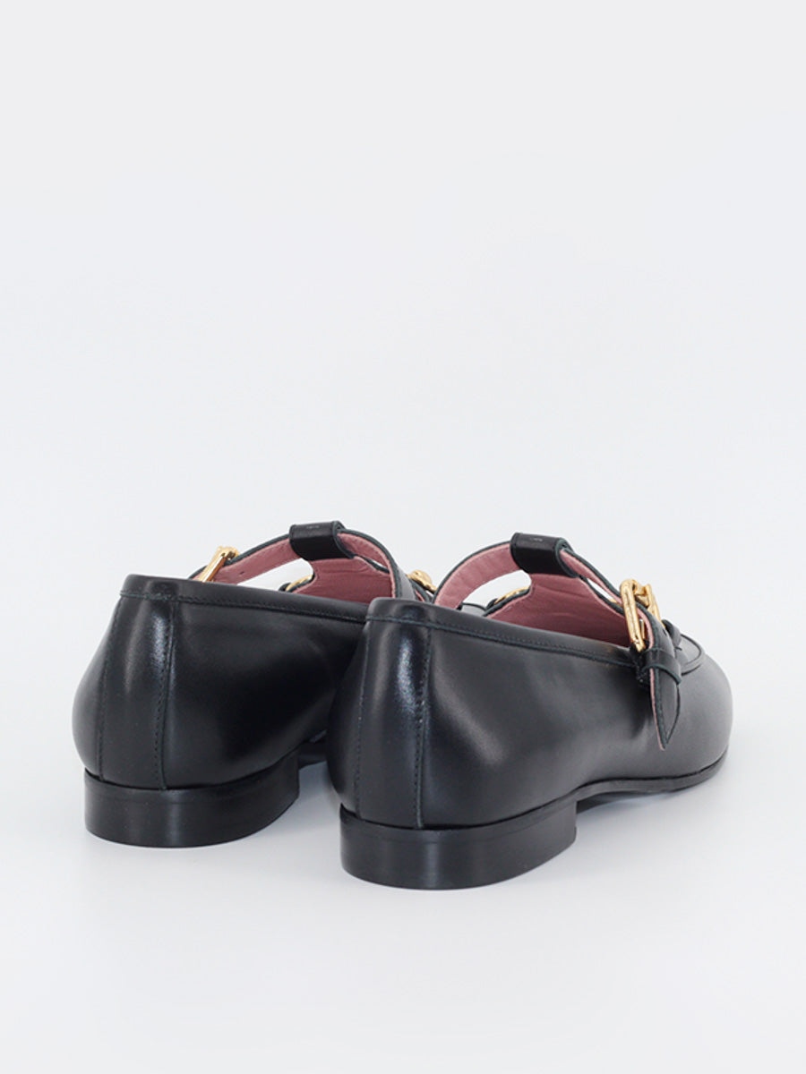 Garibaldi women's black leather loafers