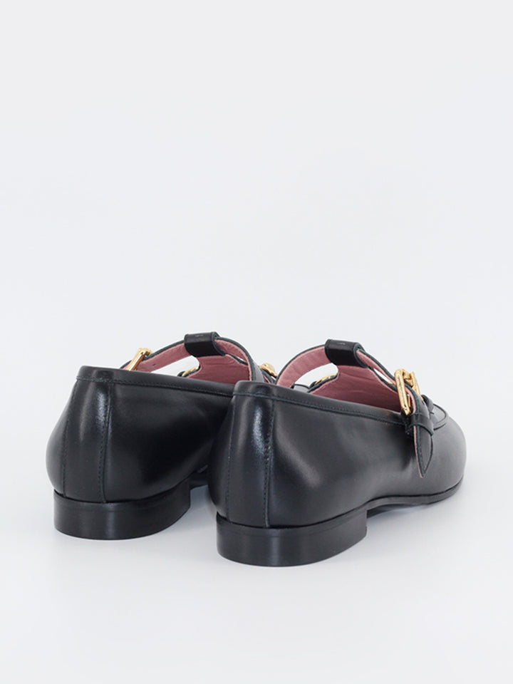 Garibaldi women's black leather loafers