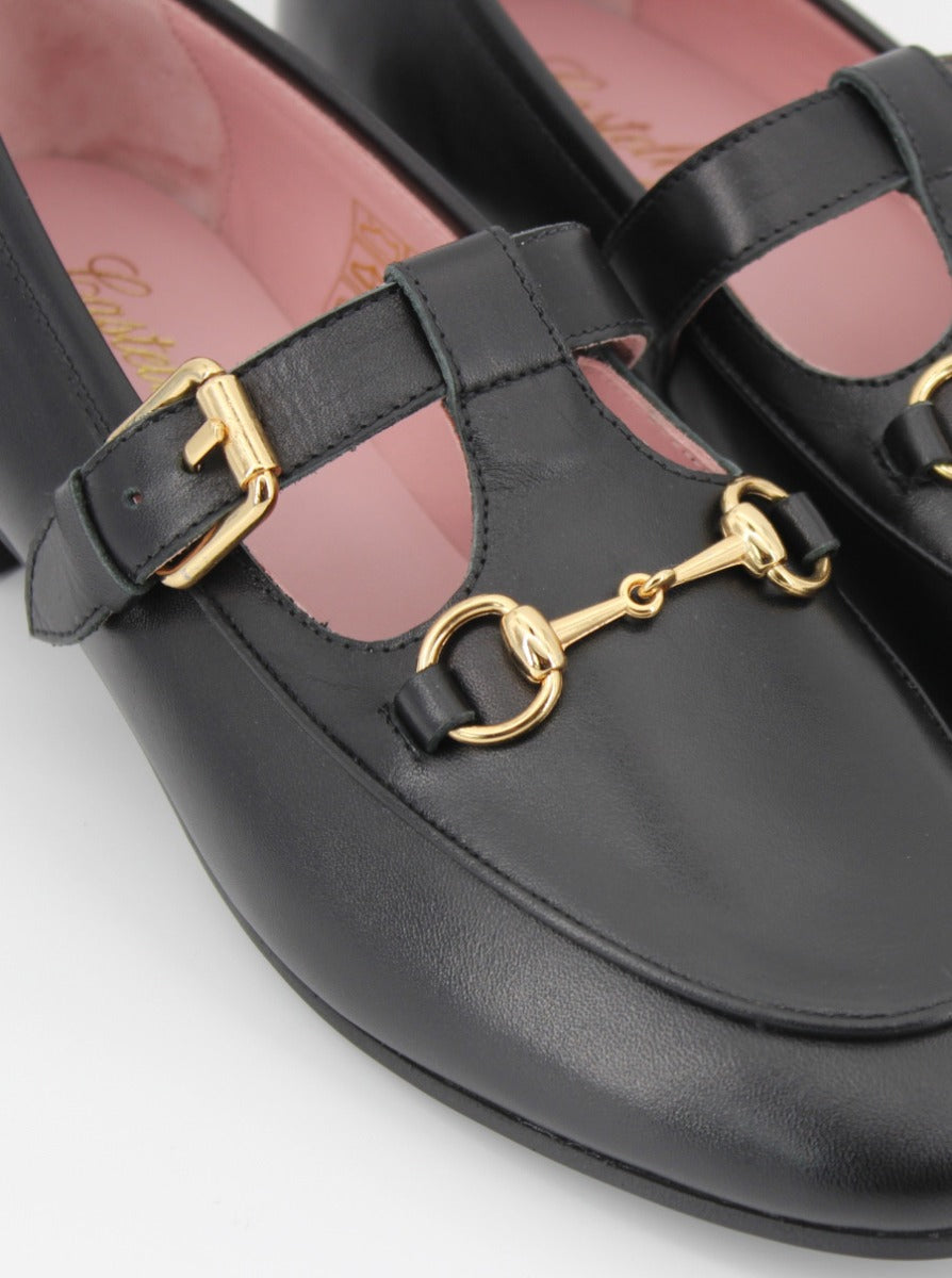 Garibaldi women's black leather loafers