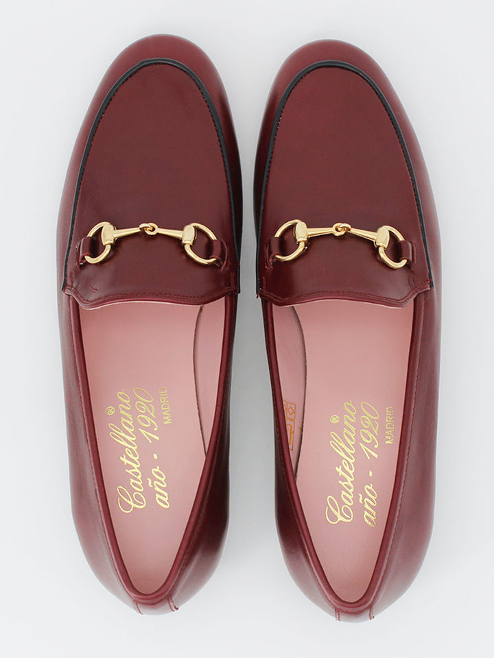 Genoa moccasins in burgundy coy leather