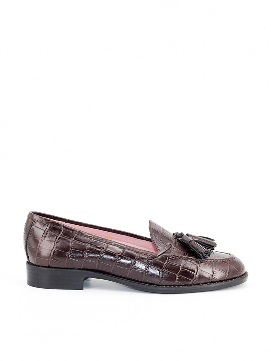 Ibiza brown coconut leather tassel loafers