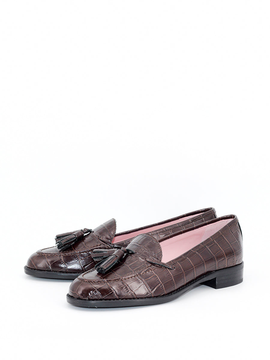 Ibiza brown coconut leather tassel loafers