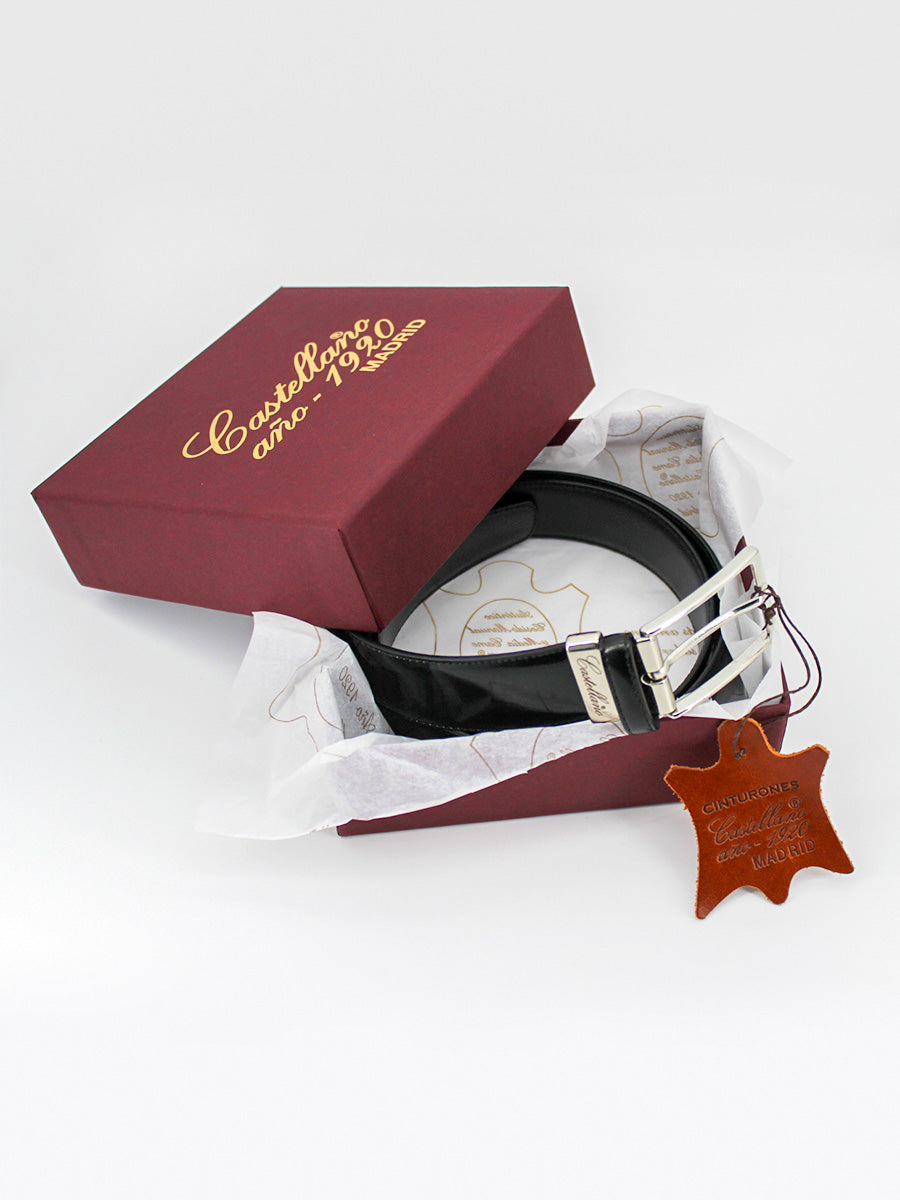 Cinturón de piel antik color negro