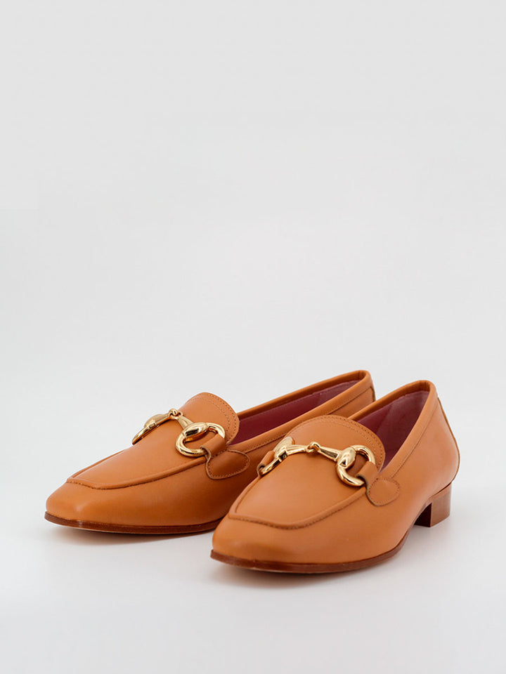 Mocasines de mujer Marittima en piel de color camel