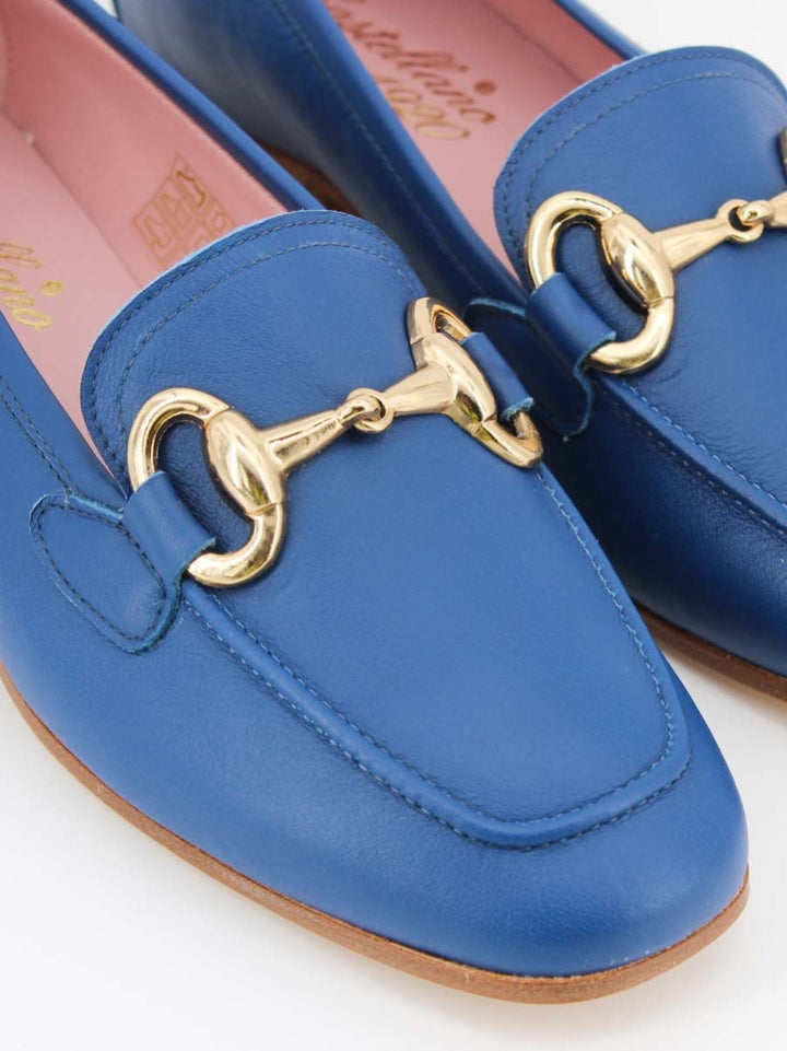 Marittima women's loafers in blue leather