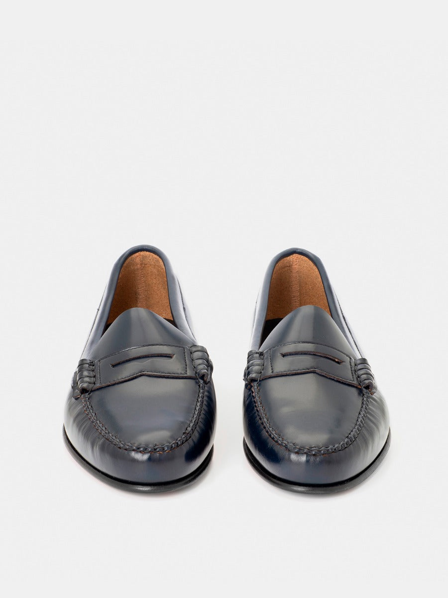 Mocasines 2200P de piel antik color marino