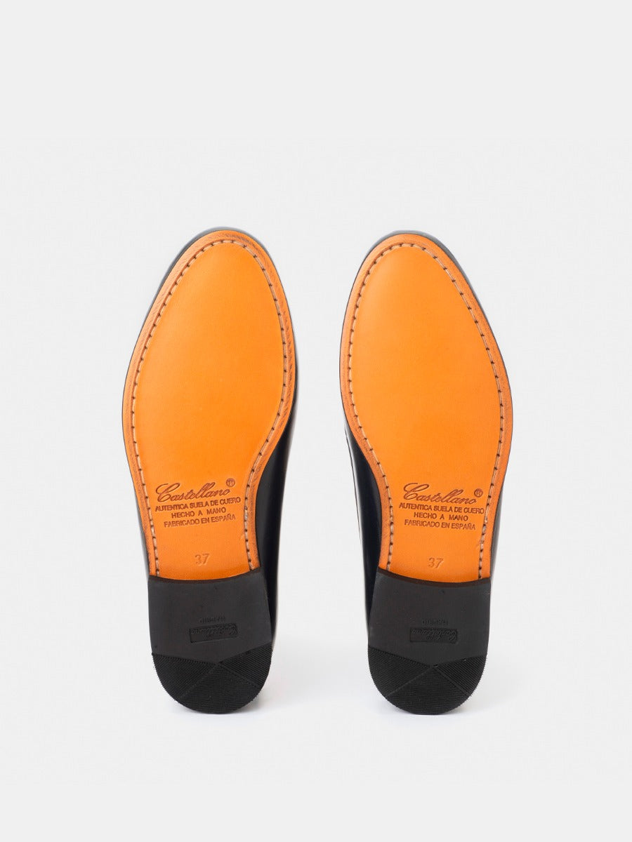 Mocasines 2200P de piel antik color marino