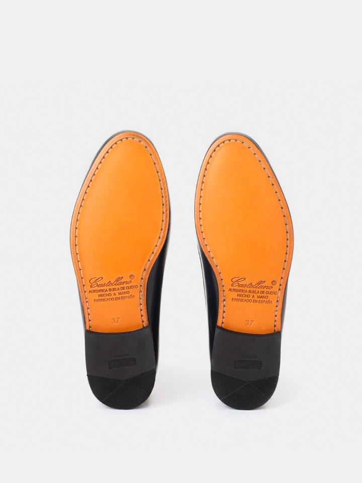 Mocasines 2200P de piel antik color marino