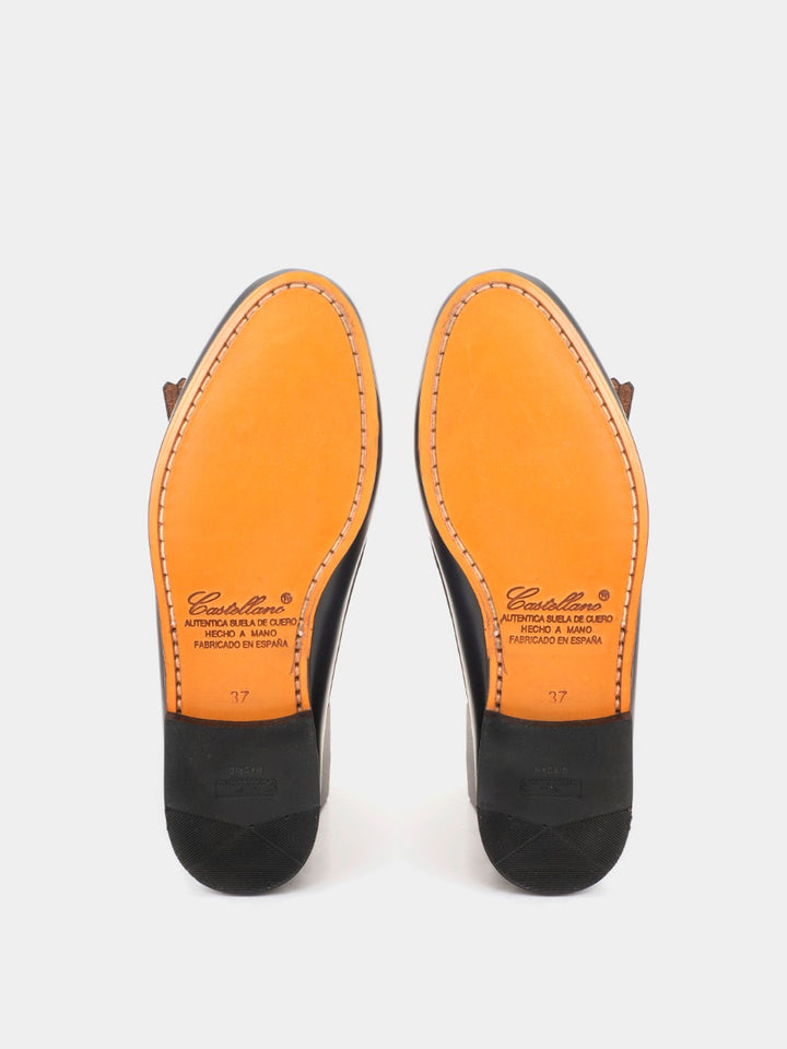 Mocasines 2266p de piel antik color marino