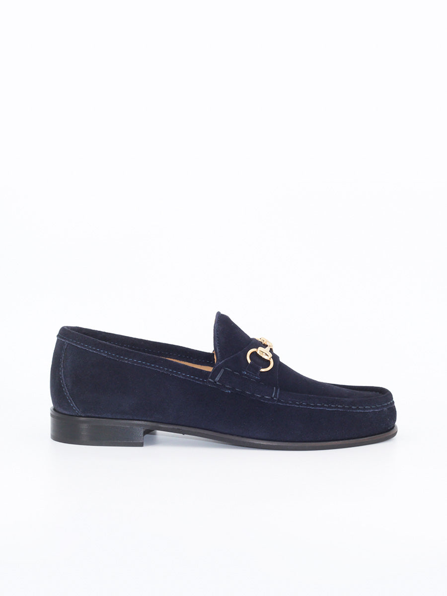 33 navy blue suede loafers
