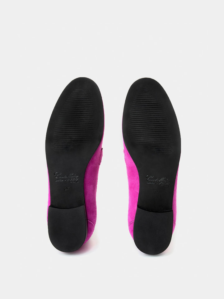 Mocasines Sori de piel ante color rosa