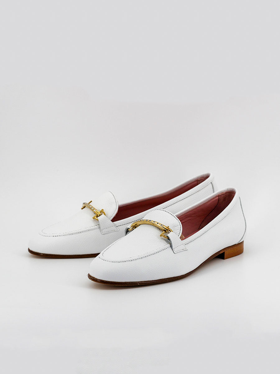 Mocasines Nancy piel color blanco