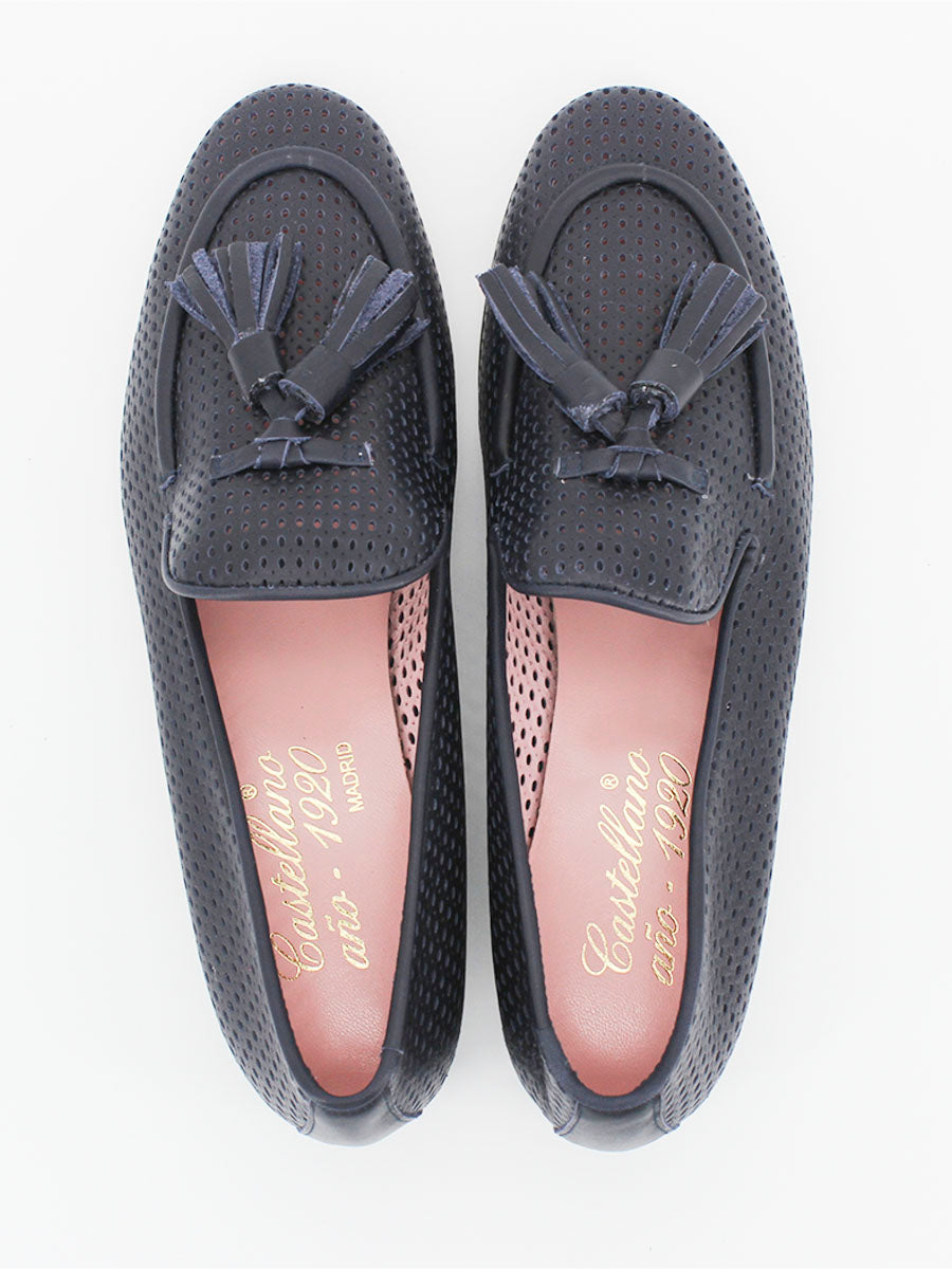 Portovenero navy leather loafers 