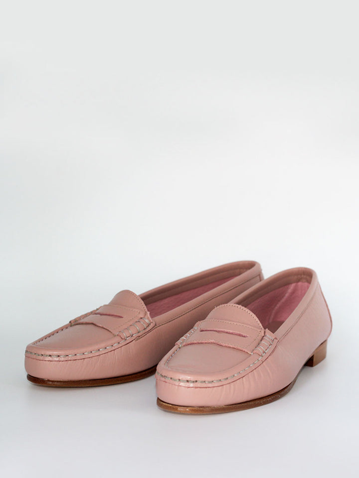 Roma women's pink leather loafers