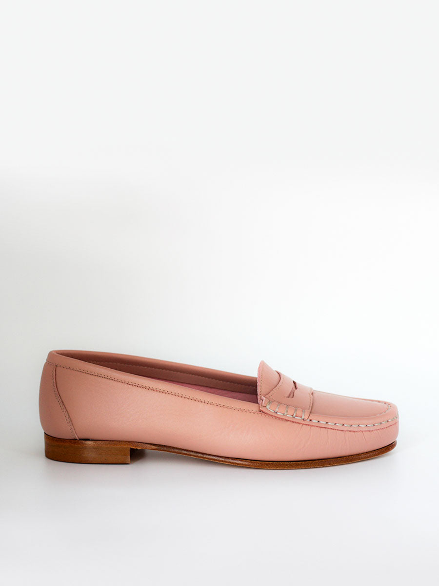 Roma women's pink leather loafers