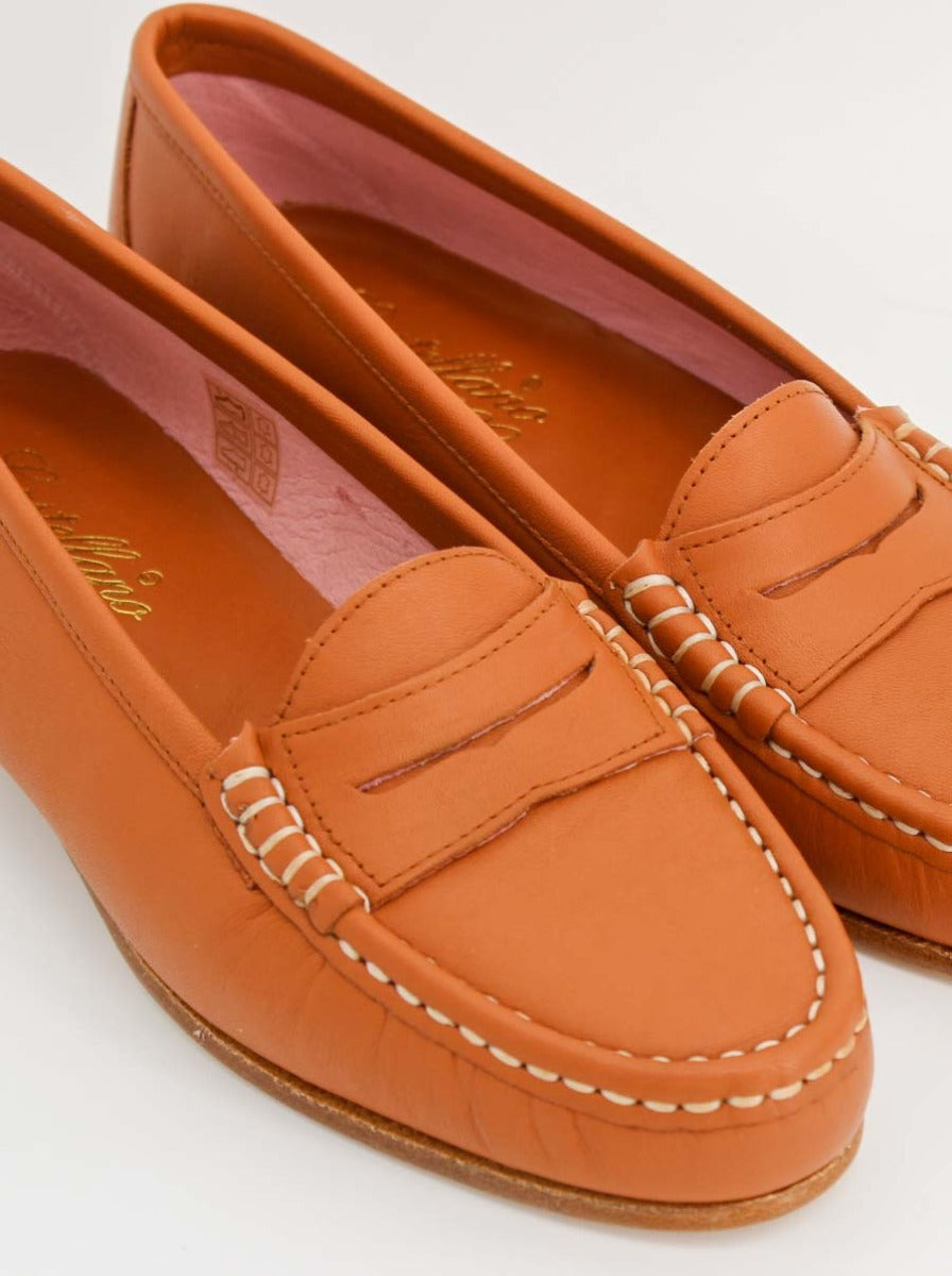 Roma women's loafers in tan leather