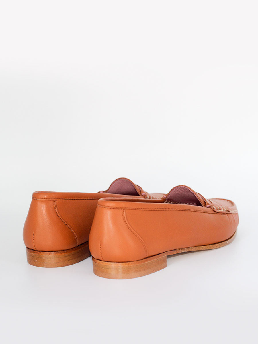 Roma women's loafers in tan leather