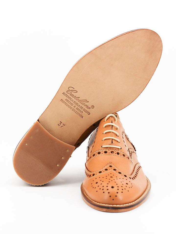 Lace-up shoes S143 cartier leather honey color