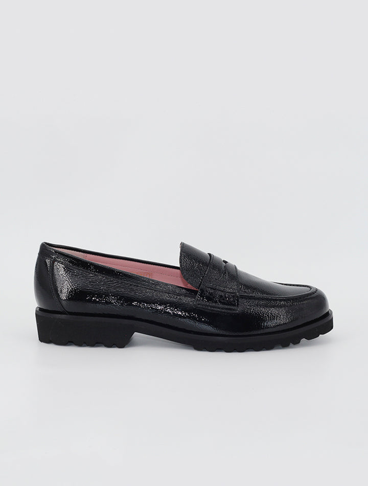 San Marco black patent leather loafers