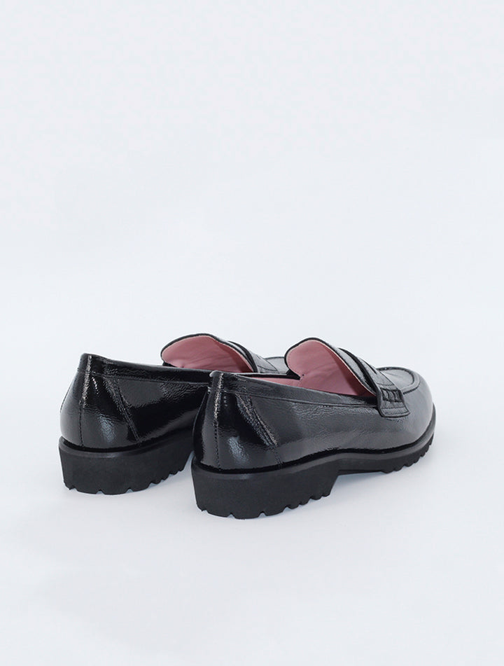 San Marco black patent leather loafers