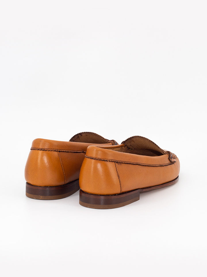 Mocasines de mujer Sol 10 antifaz piel oxford color natural