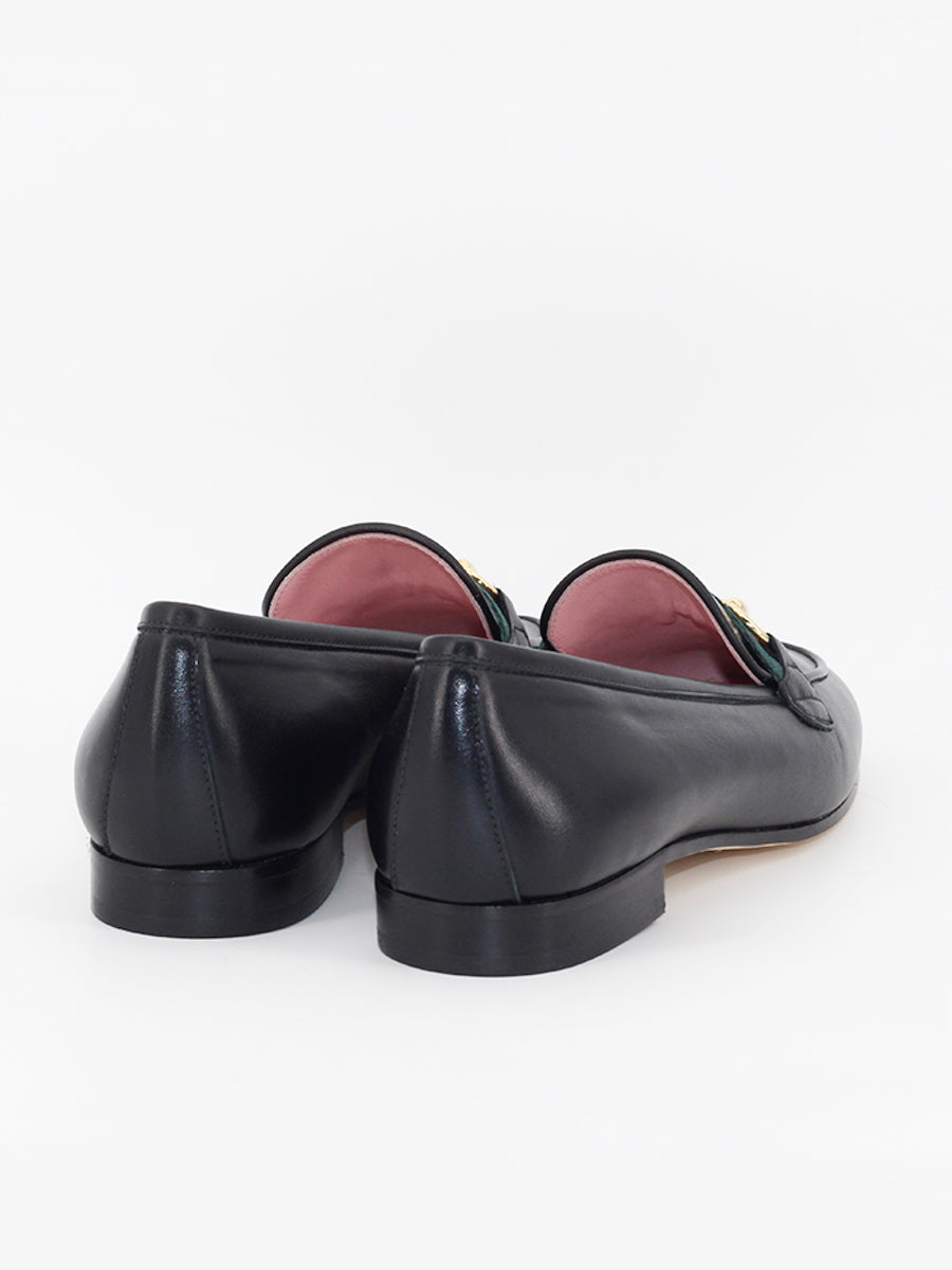Taormina black coy leather loafers